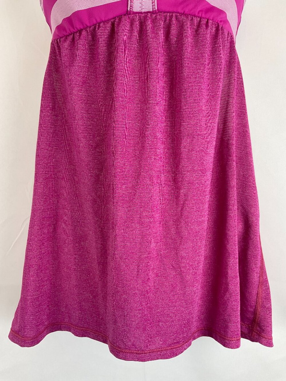 Lululemon 2-In-Run Tank 6 Heathered Raspberry Micro Macro Stripe Racerback - Picture 5 of 10